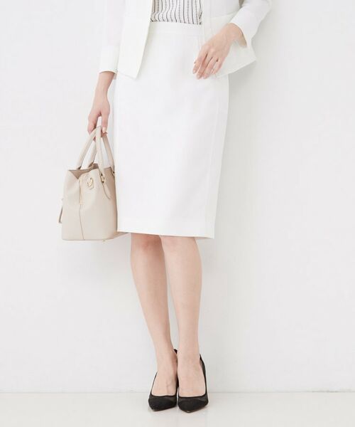 COUP DE CHANCE / クードシャンス ミニ・ひざ丈スカート | 【手洗い可／日本製／セットアップ可】麻調合繊タイトスカート | 詳細1