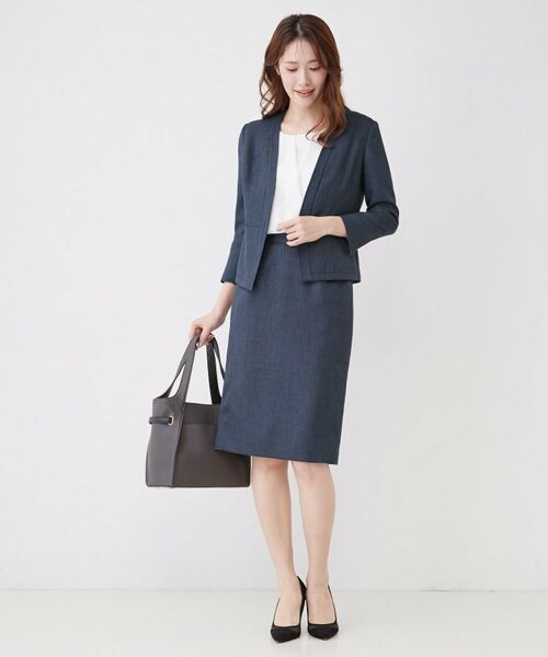 COUP DE CHANCE / クードシャンス ミニ・ひざ丈スカート | 【手洗い可／日本製／セットアップ可】麻調合繊タイトスカート | 詳細11