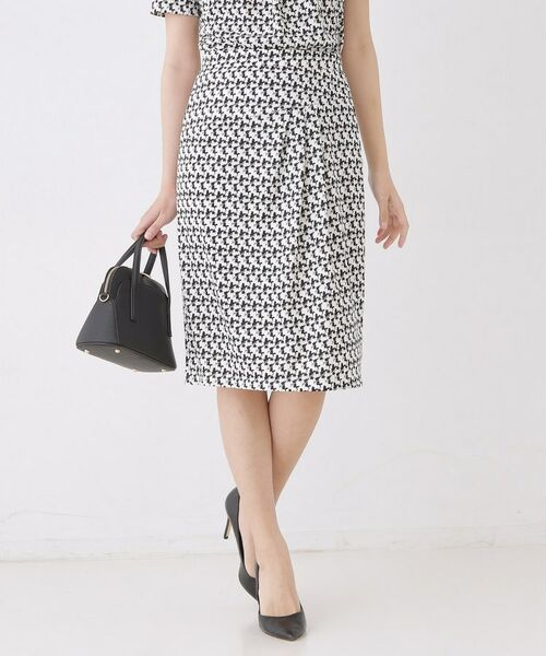 COUP DE CHANCE / クードシャンス スカート | 【手洗い可／日本製／セットアップ可】幾何柄タイトスカート | 詳細1