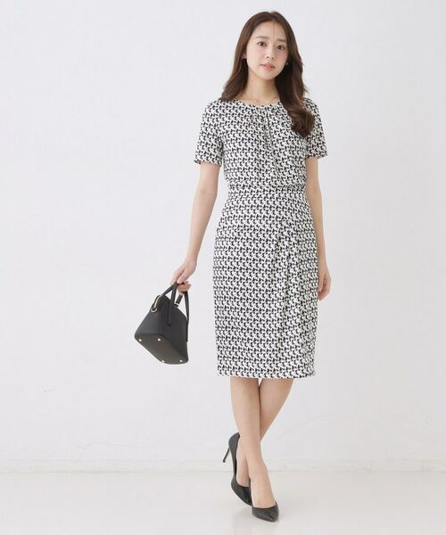 COUP DE CHANCE / クードシャンス スカート | 【手洗い可／日本製／セットアップ可】幾何柄タイトスカート | 詳細4