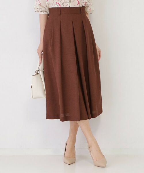 COUP DE CHANCE / クードシャンス スカート | 【手洗い可／日本製】タックフレアスカート（ブラウン(044)）