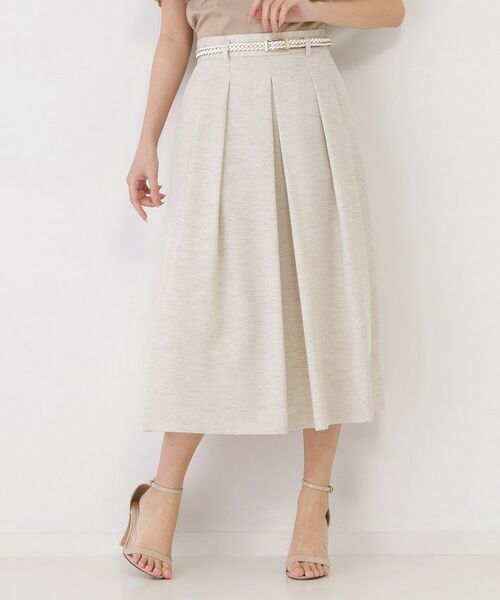 COUP DE CHANCE / クードシャンス スカート | 【手洗い可／日本製】タックフレアスカート（グレージュ(050)）