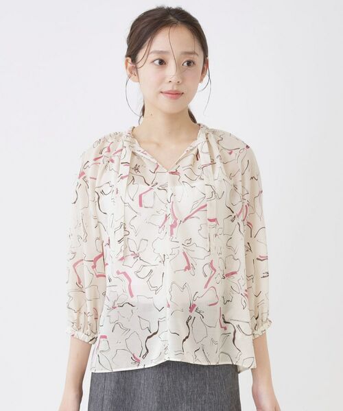 COUP DE CHANCE / クードシャンス シャツ・ブラウス | 【手洗い可】シアーローン花柄ブラウス | 詳細12