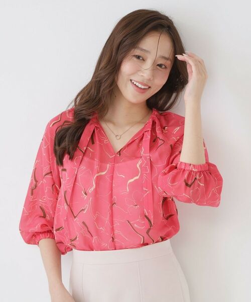COUP DE CHANCE / クードシャンス シャツ・ブラウス | 【手洗い可】シアーローン花柄ブラウス（ピンク(173)）
