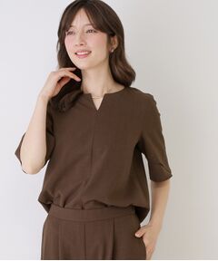 COUP DE CHANCE / クードシャンス シャツ・ブラウス | 【手洗い可／日本製／セットアップ可／清涼感】キーネックブラウス