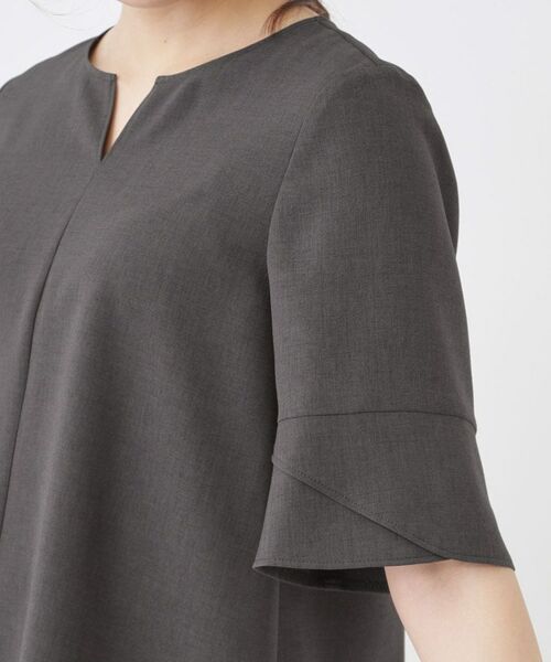 COUP DE CHANCE / クードシャンス シャツ・ブラウス | 【手洗い可／日本製／セットアップ可／清涼感】キーネックブラウス | 詳細17