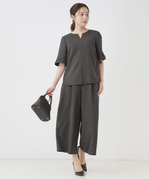 COUP DE CHANCE / クードシャンス シャツ・ブラウス | 【手洗い可／日本製／セットアップ可／清涼感】キーネックブラウス | 詳細3