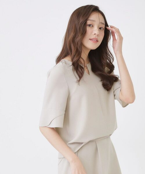 COUP DE CHANCE / クードシャンス シャツ・ブラウス | 【手洗い可／日本製／セットアップ可／清涼感】キーネックブラウス | 詳細6