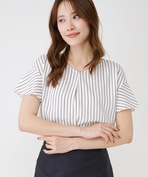 COUP DE CHANCE / クードシャンス シャツ・ブラウス | 【手洗い可／日本製／一枚着／ジャケットイン】チェーン柄ブラウス | 詳細1