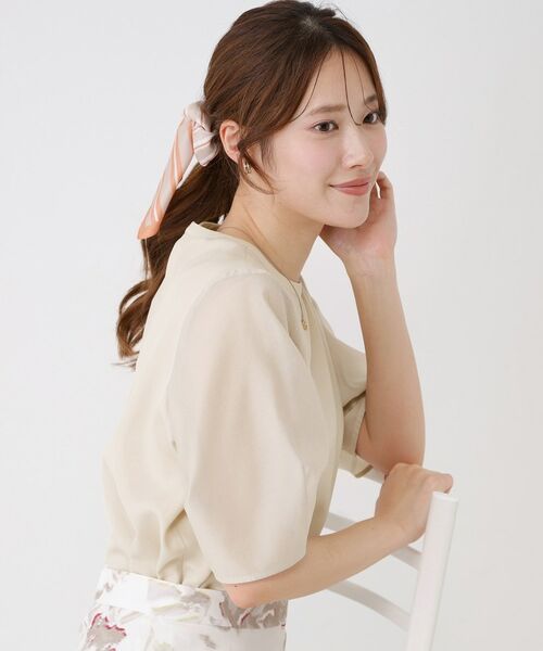 COUP DE CHANCE / クードシャンス シャツ・ブラウス | 【手洗い可／日本製／袖シアー感】異素材ドッキングブラウス | 詳細1