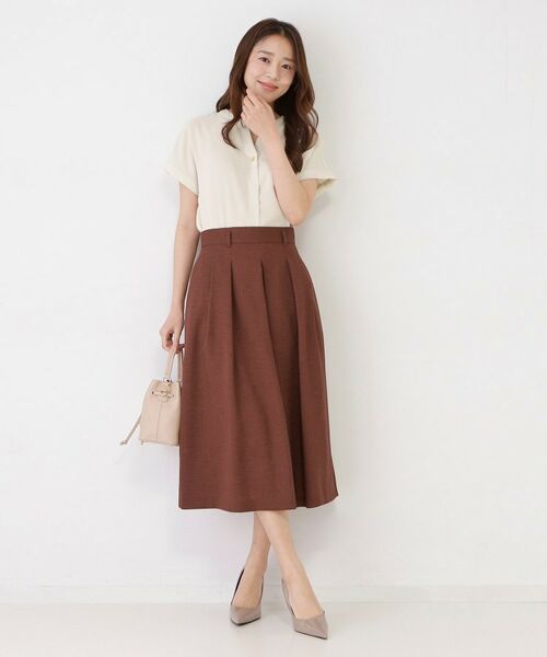 COUP DE CHANCE / クードシャンス シャツ・ブラウス | 【手洗い可／セットアップ可】麻調キーネックブラウス | 詳細10