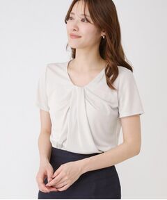 COUP DE CHANCE / クードシャンス カットソー | 【手洗い可／日本製／一枚着／ジャケットイン】タックデザインのジャージートップス