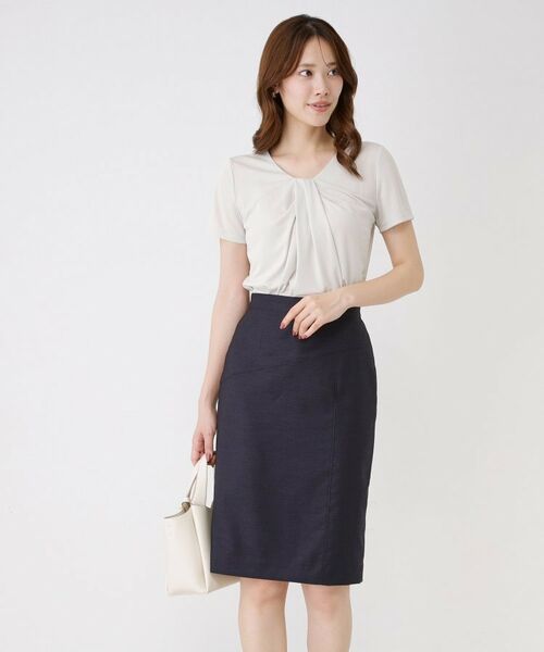 COUP DE CHANCE / クードシャンス カットソー | 【手洗い可／日本製／一枚着／ジャケットイン】タックデザインのジャージートップス | 詳細11