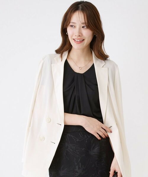 COUP DE CHANCE / クードシャンス カットソー | 【手洗い可／日本製／一枚着／ジャケットイン】タックデザインのジャージートップス | 詳細5