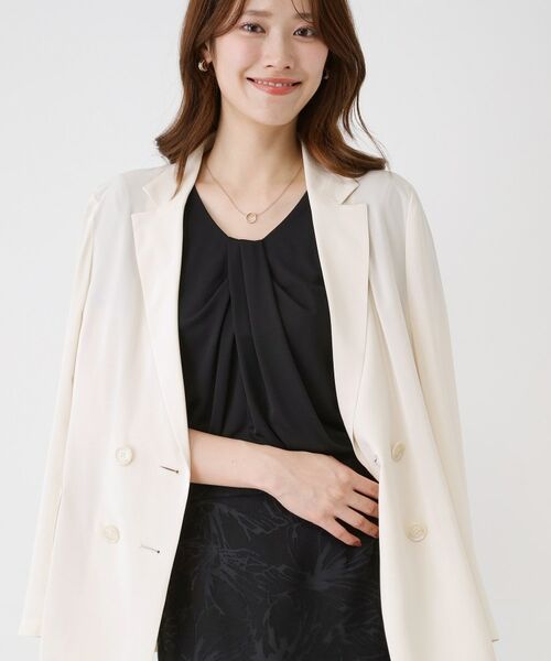 COUP DE CHANCE / クードシャンス カットソー | 【手洗い可／日本製／一枚着／ジャケットイン】タックデザインのジャージートップス | 詳細6