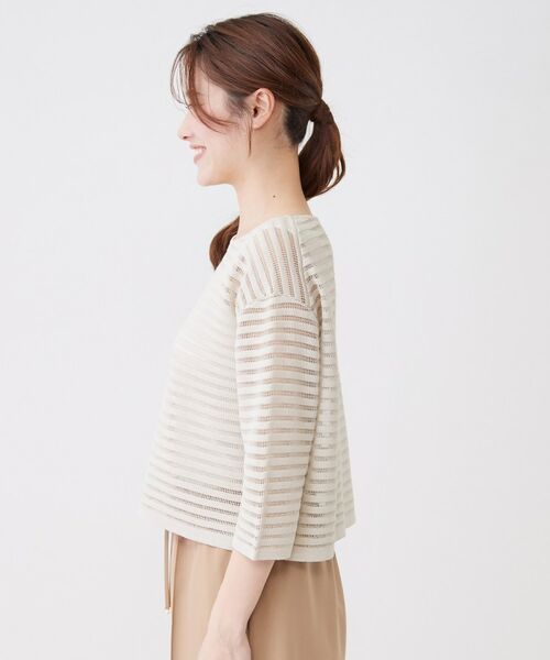 COUP DE CHANCE / クードシャンス ニット・セーター | 【手洗い可】透かしシアーボーダーニット | 詳細13