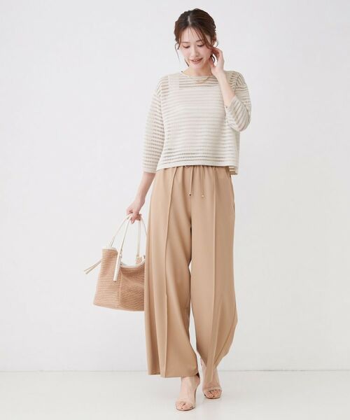 COUP DE CHANCE / クードシャンス ニット・セーター | 【手洗い可】透かしシアーボーダーニット | 詳細3