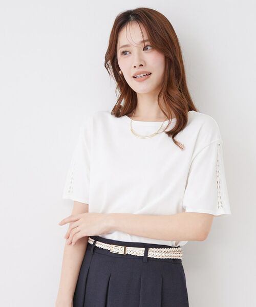 COUP DE CHANCE / クードシャンス ニット・セーター | 【手洗い可／日本製／接触冷感】袖クロス編みニット | 詳細1