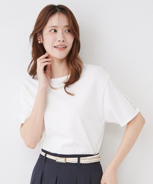 COUP DE CHANCE / クードシャンス ニット・セーター | 【手洗い可／日本製／接触冷感】袖クロス編みニット | 詳細2