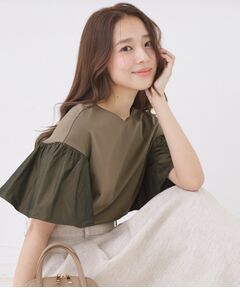 COUP DE CHANCE / クードシャンス カットソー | 【手洗い可／日本製】ギャザーフレアスリーブ　プルオーバー