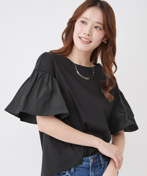 COUP DE CHANCE / クードシャンス カットソー | 【手洗い可／日本製】ギャザーフレアスリーブ　プルオーバー | 詳細1