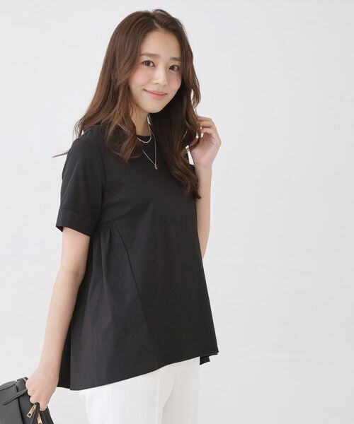 COUP DE CHANCE / クードシャンス カットソー | 【手洗い可/日本製】バックペプラムデザイン プルオーバー(ブラック(019))