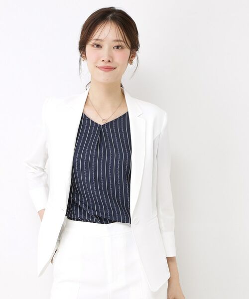 COUP DE CHANCE / クードシャンス テーラードジャケット | 【手洗い可／日本製／接触冷感】リネンライクテーラードジャケット | 詳細1