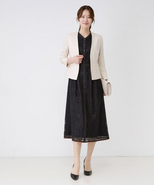 COUP DE CHANCE / クードシャンス ノーカラージャケット | 【手洗い可／日本製／接触冷感／スーツ可／ワンピース羽織】麻調合繊ノーカラージャケット | 詳細11