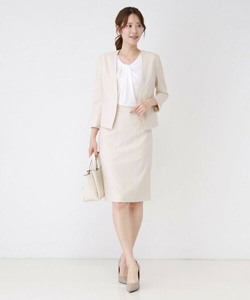 COUP DE CHANCE / クードシャンス ノーカラージャケット | 【手洗い可／日本製／接触冷感／スーツ可／ワンピース羽織】麻調合繊ノーカラージャケット | 詳細14