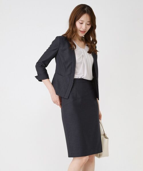 COUP DE CHANCE / クードシャンス ノーカラージャケット | 【手洗い可／日本製／接触冷感／スーツ可／ワンピース羽織】麻調合繊ノーカラージャケット | 詳細17