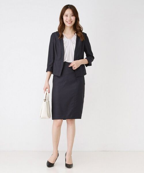 COUP DE CHANCE / クードシャンス ノーカラージャケット | 【手洗い可／日本製／接触冷感／スーツ可／ワンピース羽織】麻調合繊ノーカラージャケット | 詳細18