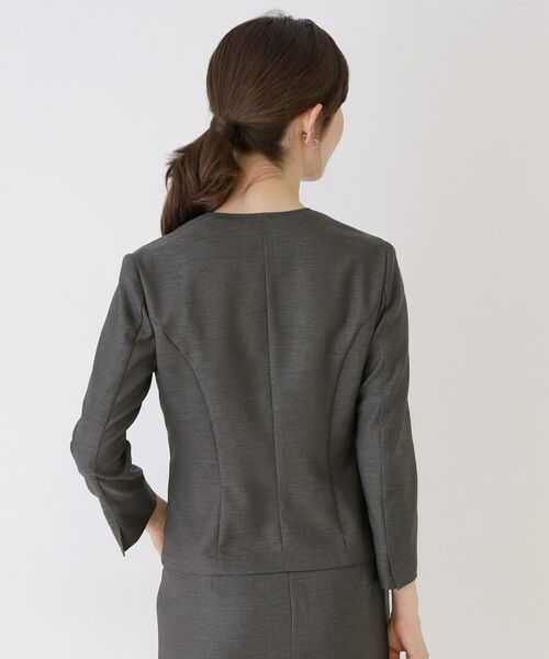 COUP DE CHANCE / クードシャンス ノーカラージャケット | 【手洗い可／日本製／接触冷感／スーツ可／ワンピース羽織】麻調合繊ノーカラージャケット | 詳細22