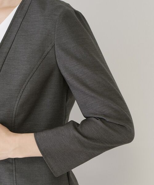 COUP DE CHANCE / クードシャンス ノーカラージャケット | 【手洗い可／日本製／接触冷感／スーツ可／ワンピース羽織】麻調合繊ノーカラージャケット | 詳細24