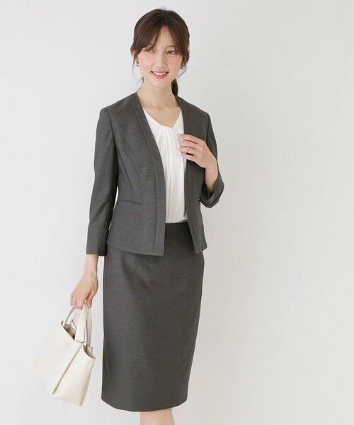 COUP DE CHANCE / クードシャンス ノーカラージャケット | 【手洗い可／日本製／接触冷感／スーツ可／ワンピース羽織】麻調合繊ノーカラージャケット | 詳細6