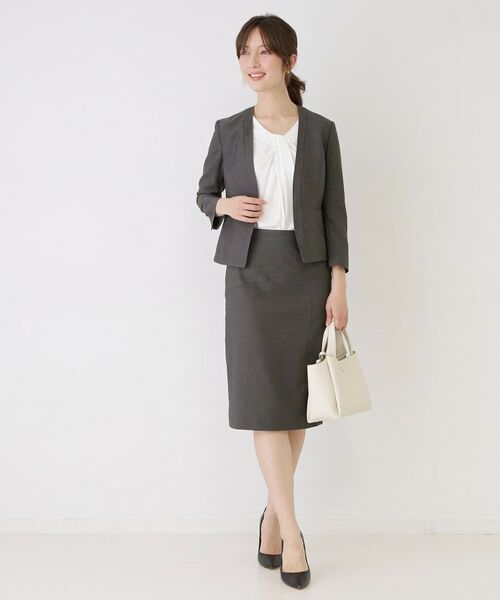 COUP DE CHANCE / クードシャンス ノーカラージャケット | 【手洗い可／日本製／接触冷感／スーツ可／ワンピース羽織】麻調合繊ノーカラージャケット | 詳細7