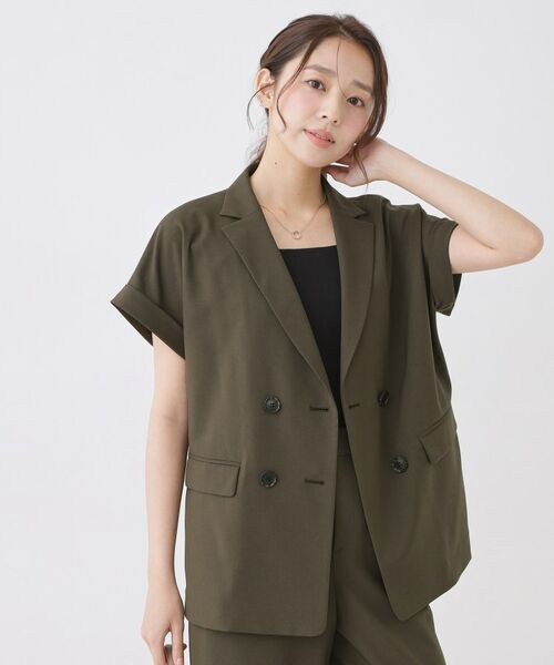 COUP DE CHANCE / クードシャンス テーラードジャケット | 【手洗い可/セットアップ可】こなれ半袖ジャケット | 詳細5