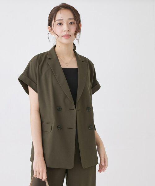 COUP DE CHANCE / クードシャンス テーラードジャケット | 【手洗い可/セットアップ可】こなれ半袖ジャケット | 詳細6