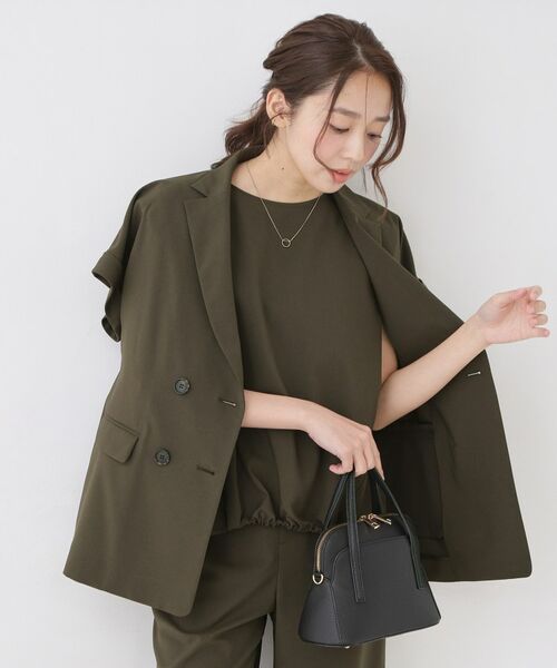 COUP DE CHANCE / クードシャンス テーラードジャケット | 【手洗い可/セットアップ可】こなれ半袖ジャケット | 詳細8
