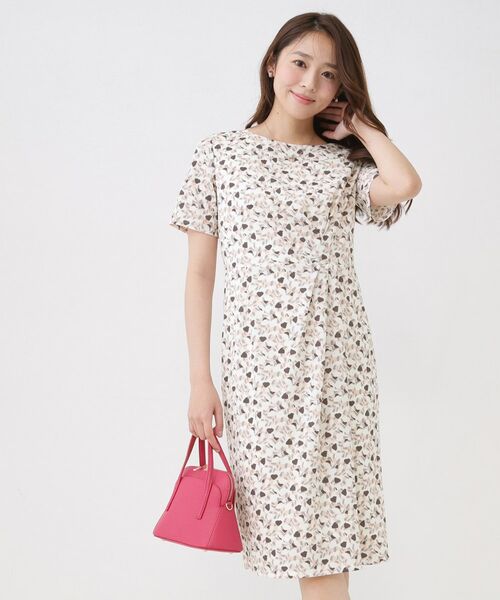 COUP DE CHANCE / クードシャンス ミニ丈・ひざ丈ワンピース | 【手洗い可／日本製】タック入タイトワンピース（ライトピンク(170)）