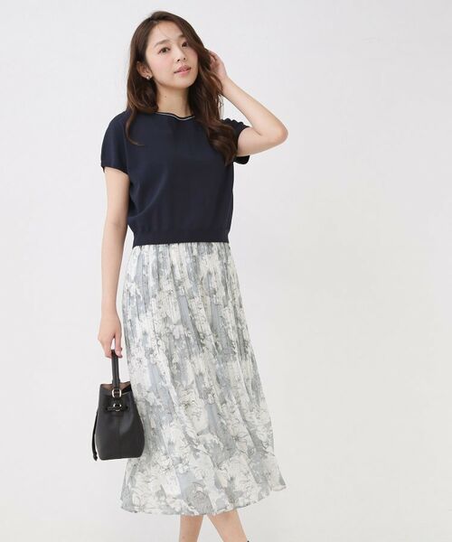 COUP DE CHANCE / クードシャンス セットアップ | 【手洗い可】ニットトップスとプリーツスカートのセットアイテム（グレー(112)）