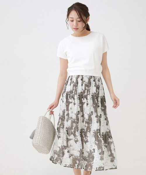 COUP DE CHANCE / クードシャンス セットアップ | 【手洗い可】ニットトップスとプリーツスカートのセットアイテム（モカブラウン(142)）