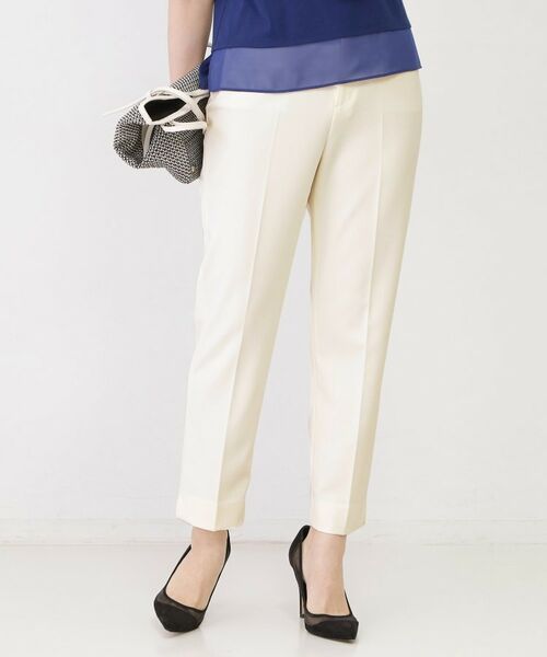 COUP DE CHANCE / クードシャンス ショート・ハーフ・半端丈パンツ | 【手洗い可】センタープレス入テーパードパンツ（ホワイト(001)）