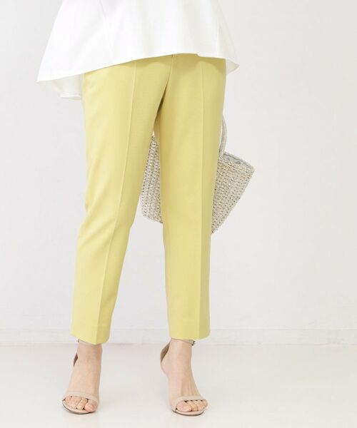 COUP DE CHANCE / クードシャンス ショート・ハーフ・半端丈パンツ | 【手洗い可】センタープレス入テーパードパンツ（イエロー(031)）