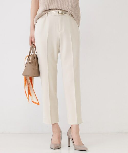 COUP DE CHANCE / クードシャンス パンツ | 【手洗い可】センタープレス入テーパードパンツ（グレージュ(050)）