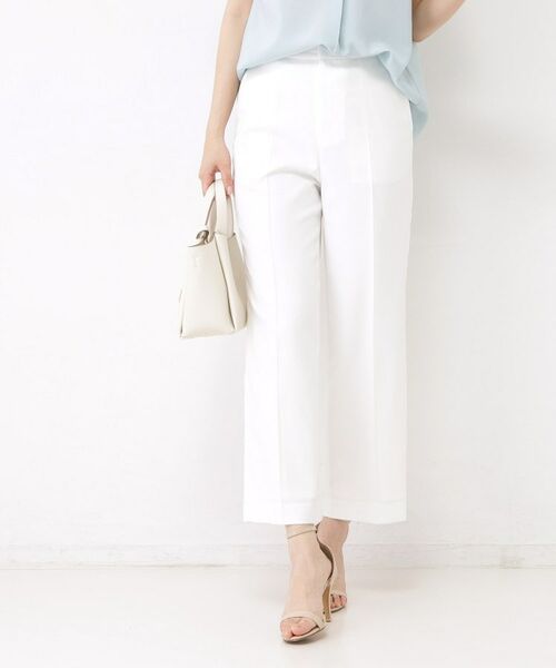 COUP DE CHANCE / クードシャンス ショート・ハーフ・半端丈パンツ | 【手洗い可／日本製／セットアップ可】リネンライク ストレートパンツ | 詳細2