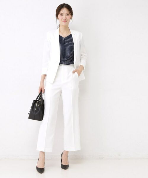 COUP DE CHANCE / クードシャンス ショート・ハーフ・半端丈パンツ | 【手洗い可／日本製／セットアップ可】リネンライク ストレートパンツ | 詳細3