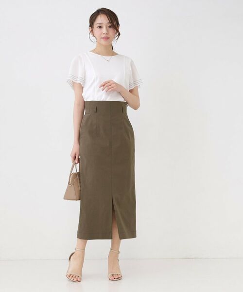COUP DE CHANCE / クードシャンス スカート | 【手洗い可／日本製／ウエスト後ろゴム】ハイウエストIラインスカート | 詳細7