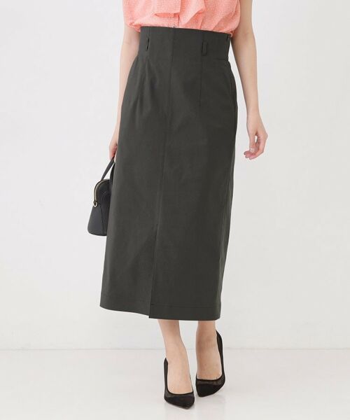 COUP DE CHANCE / クードシャンス スカート | 【手洗い可／日本製／ウエスト後ろゴム】ハイウエストIラインスカート（スミクロ(018)）
