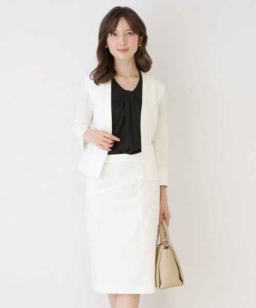 COUP DE CHANCE / クードシャンス ミニ・ひざ丈スカート | 【手洗い可／日本製／スーツ可】麻調合繊タイトスカート | 詳細1