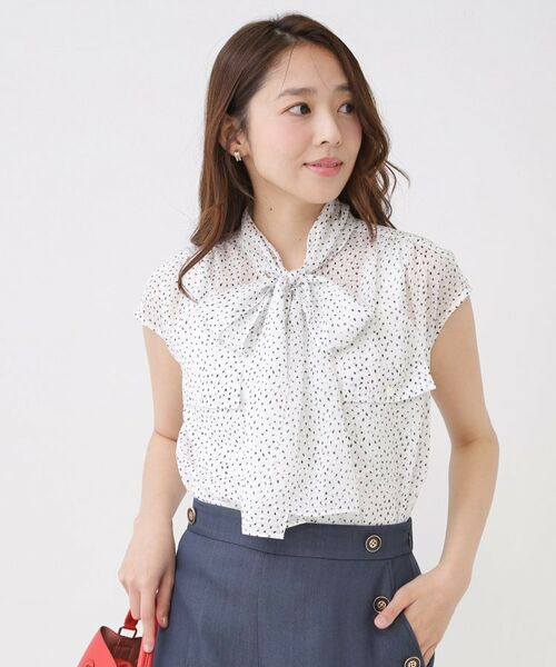 COUP DE CHANCE / クードシャンス シャツ・ブラウス | 【手洗い可】シアーボウタイブラウス | 詳細1